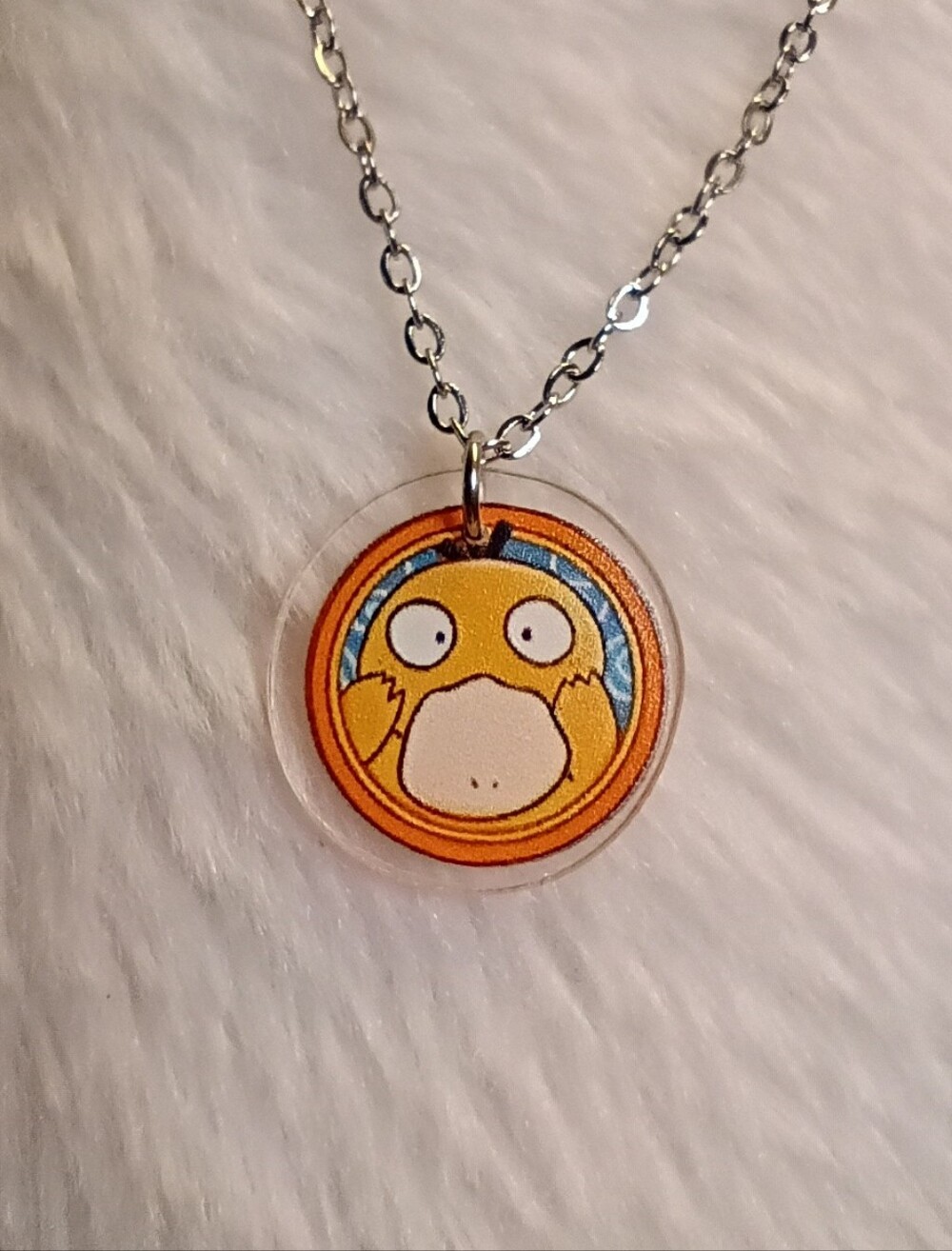 Yellow Psyduck Pendant Stainless Steel Necklace